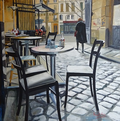 oil painting of contemporary Paris by Angie Brooksby