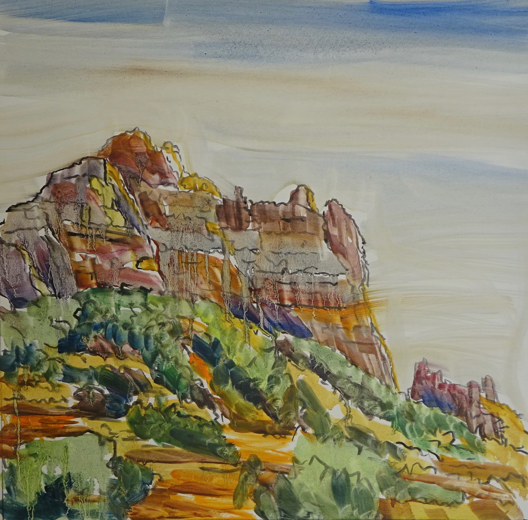 Snoopy Rock underpainting