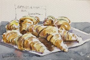 croissant au beurre, an original illustration from Paris