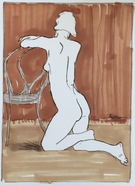 artistic nude pen and ink