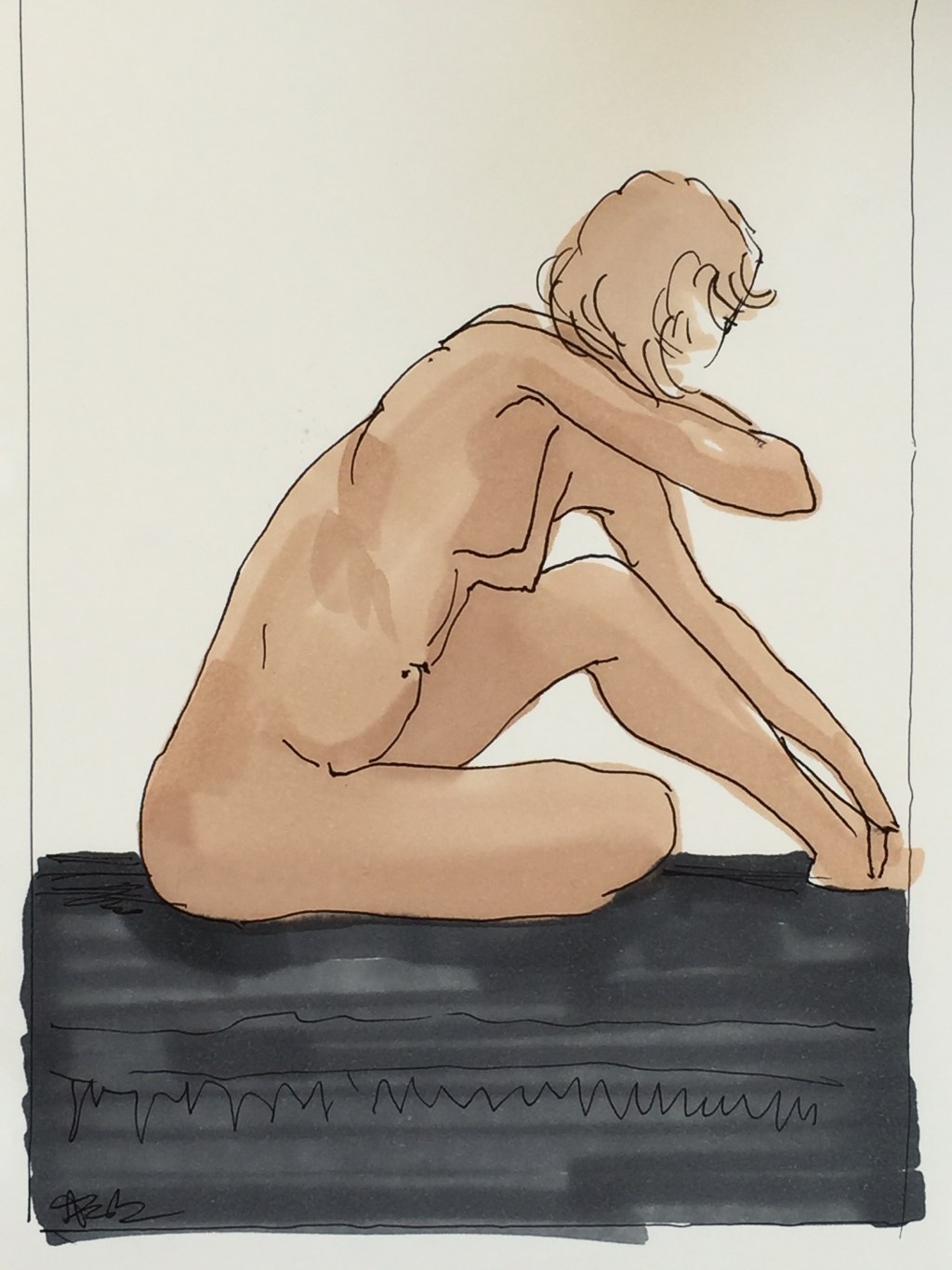 artistic illustration of a nude
