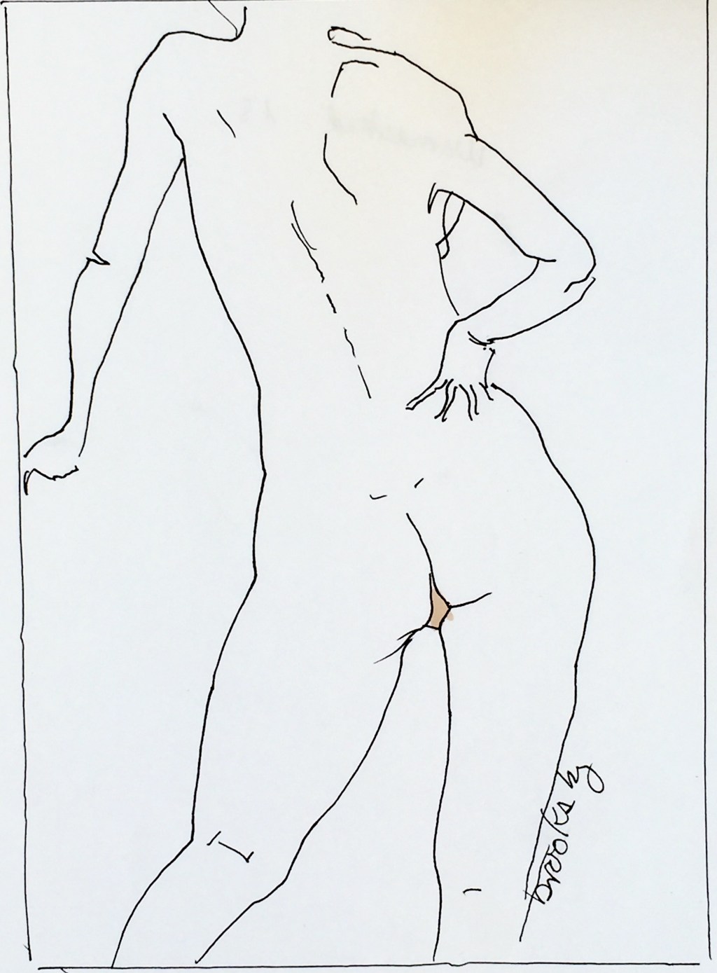 Pen and Ink of a nude