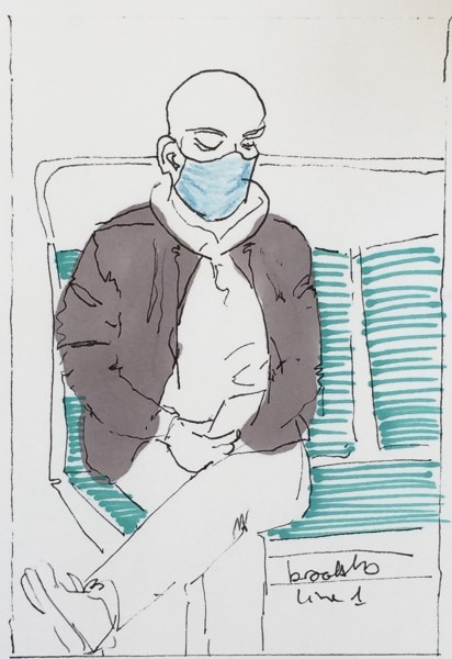 n 27 an illustration of a Parisian on the metro