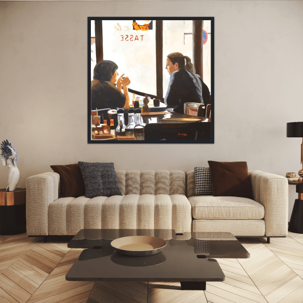 Contemporary realist Oil painting of Paris night scene by Angie Brooksby