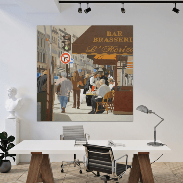 Contemporary realist Oil painting of Paris night scene by Angie Brooksby