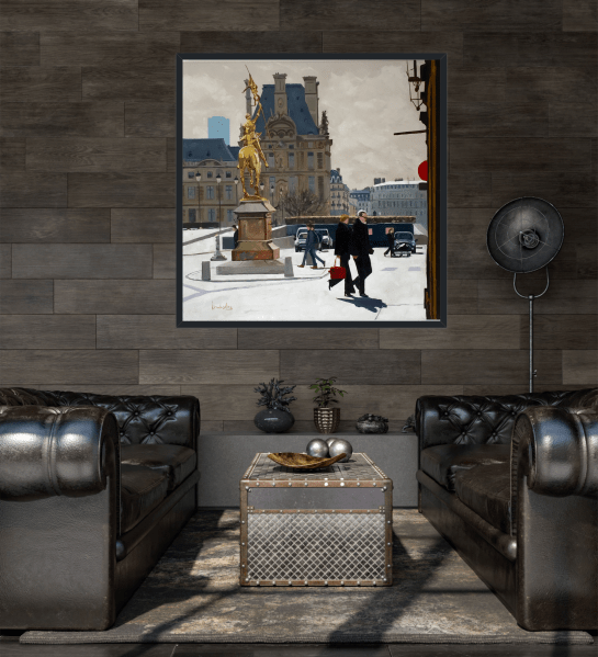 Contemporary realist Oil painting of Paris by Angie Brooksby
