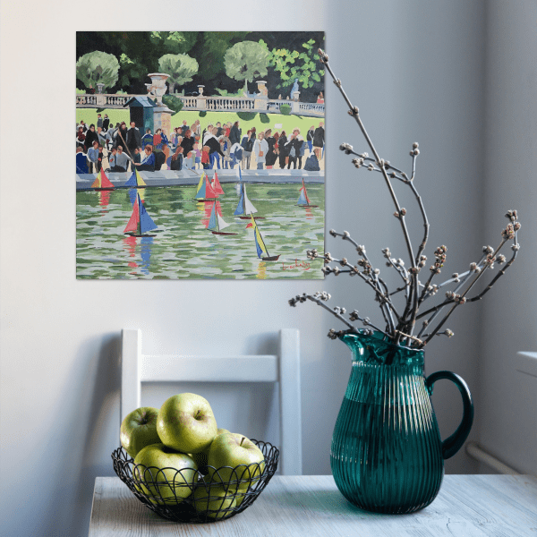 Contemporary realist Oil painting of Paris Luxembourg Gardens by Angie Brooksby