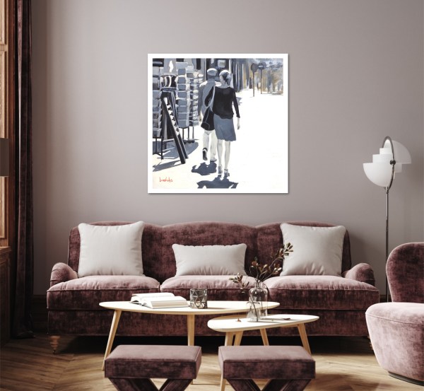 Contemporary realist Oil painting of Paris cafe by Angie Brooksby