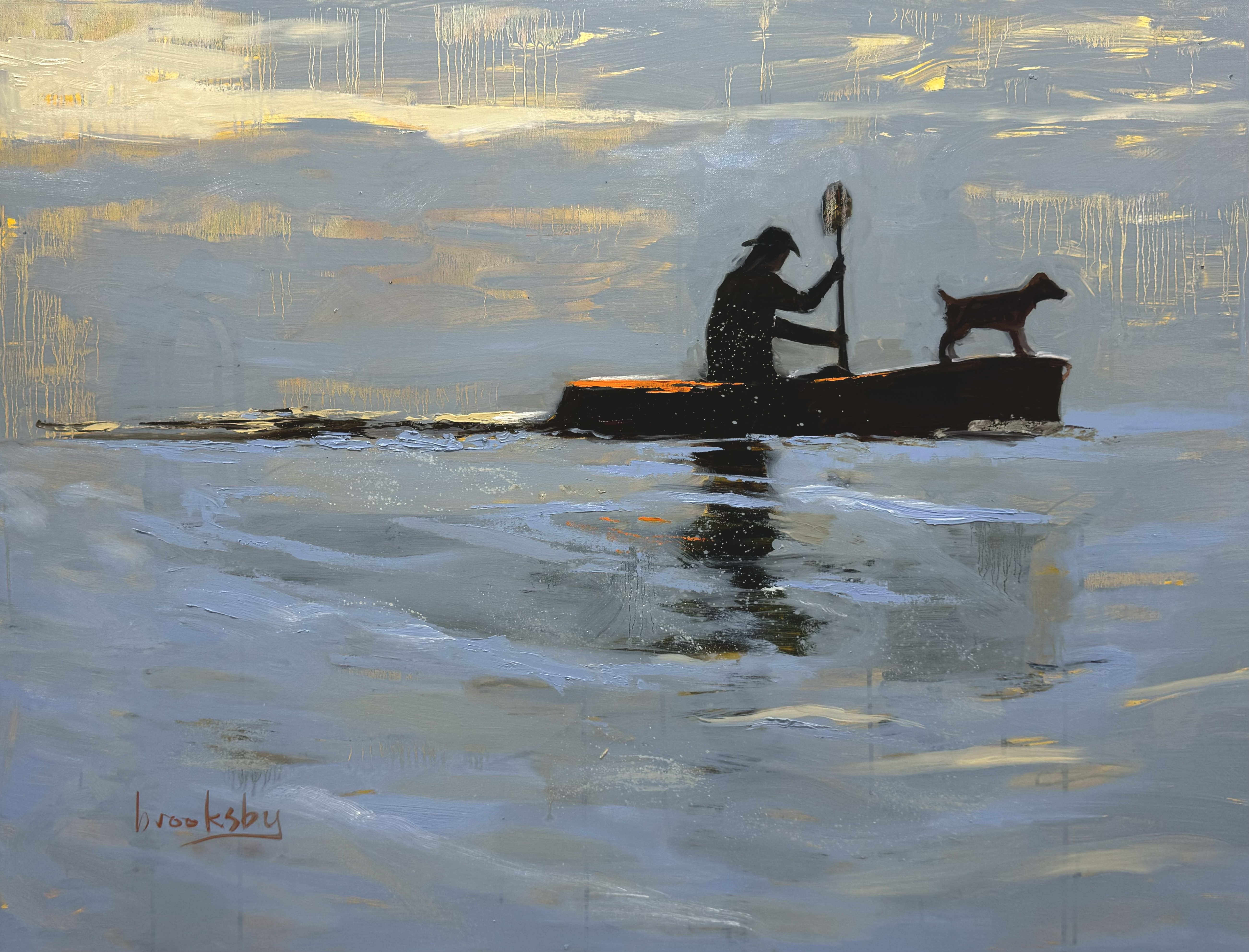 oil painting of kayaker by Angie Brooksby