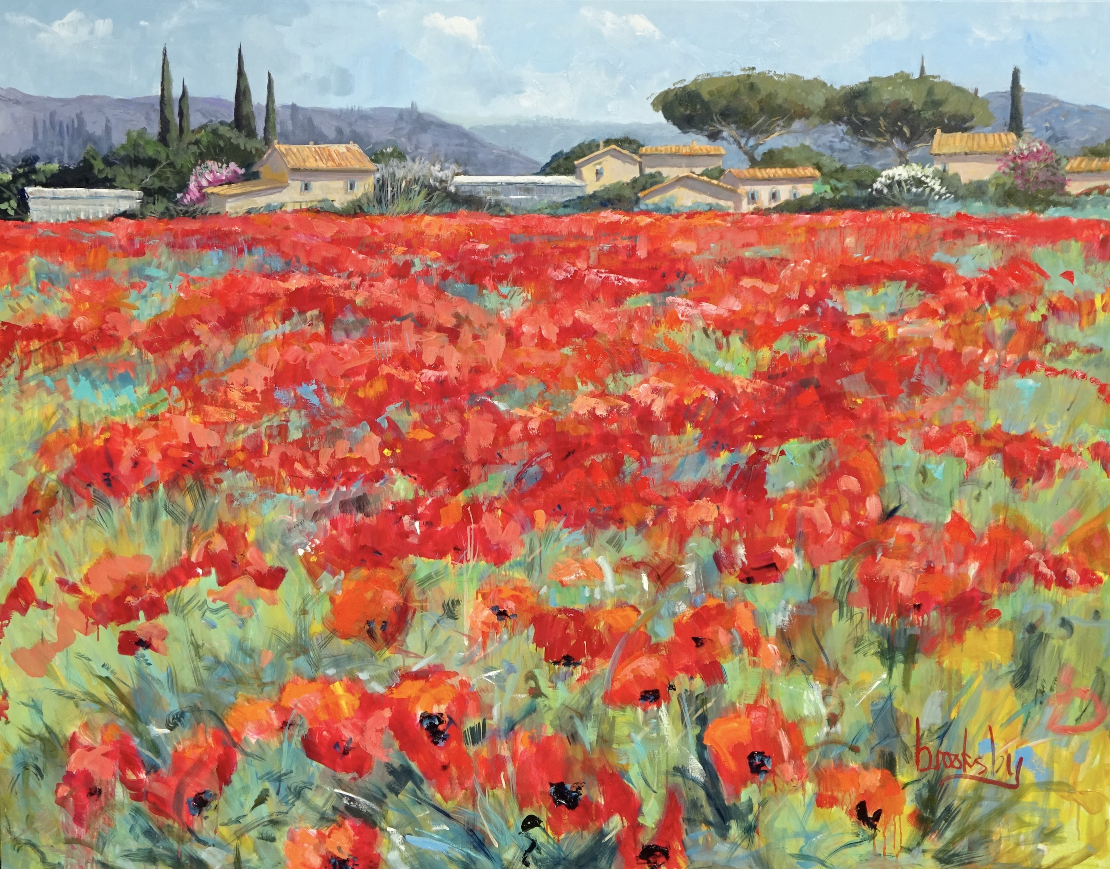 oil painting of poppies by Angie Brooksby