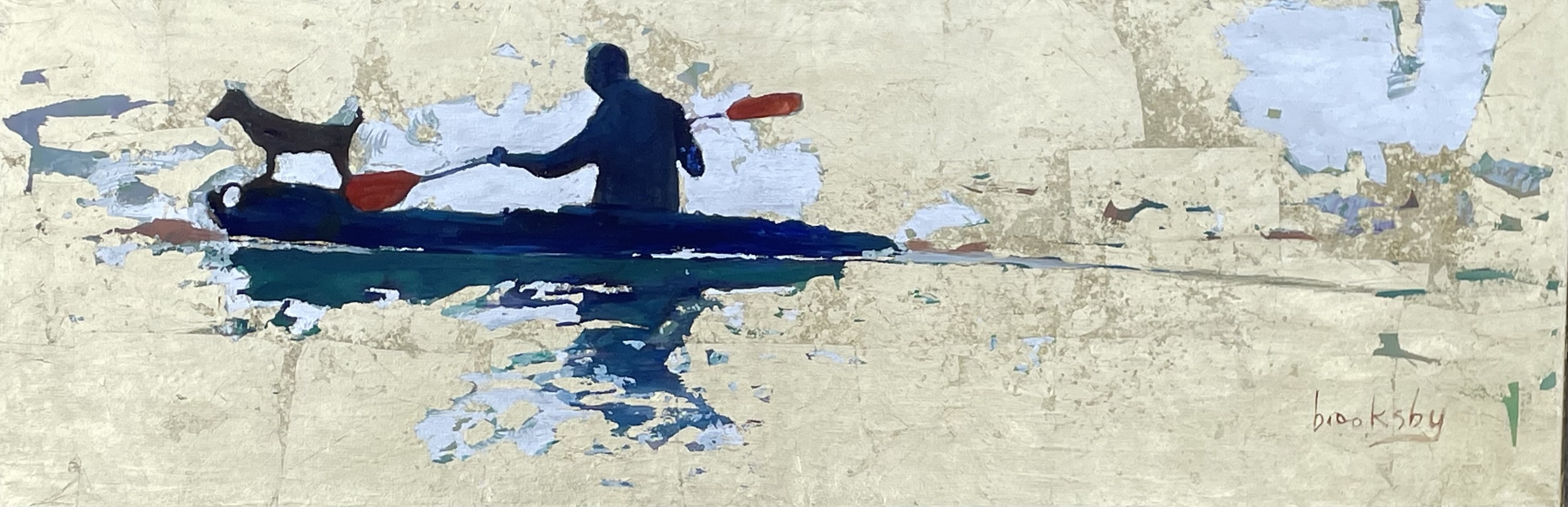 oil painting of kayaker by Angie Brooksby