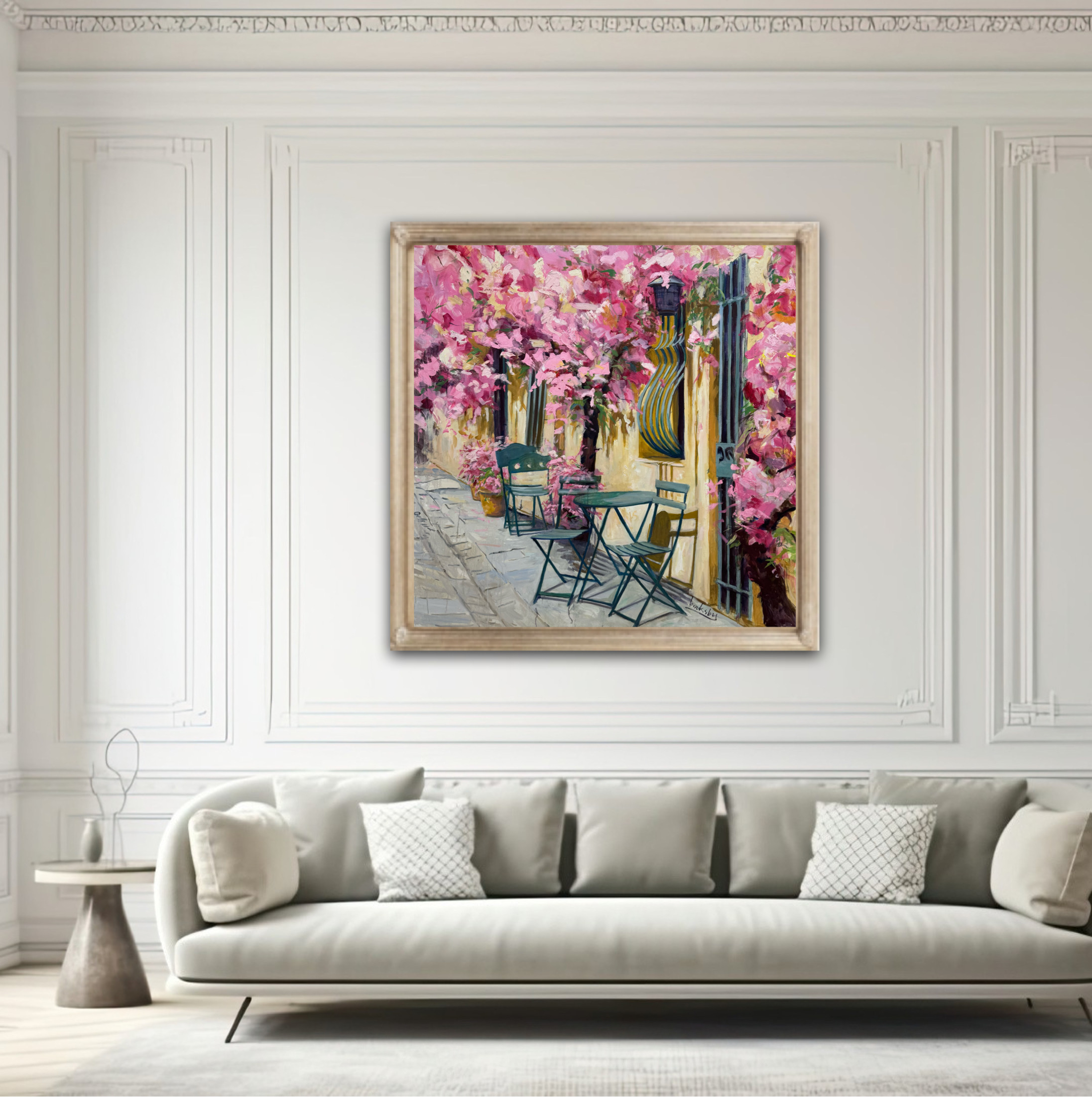oil painting of bougainvillier by Angie Brooksby