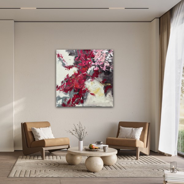 acrylic and gold leaf abstract painting by Angie Brooksby