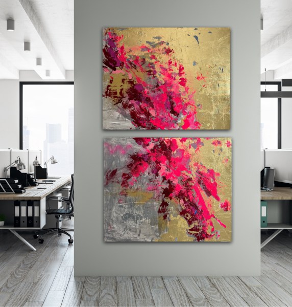 abstract landscape of Bougainvillea by Angie Brooksby