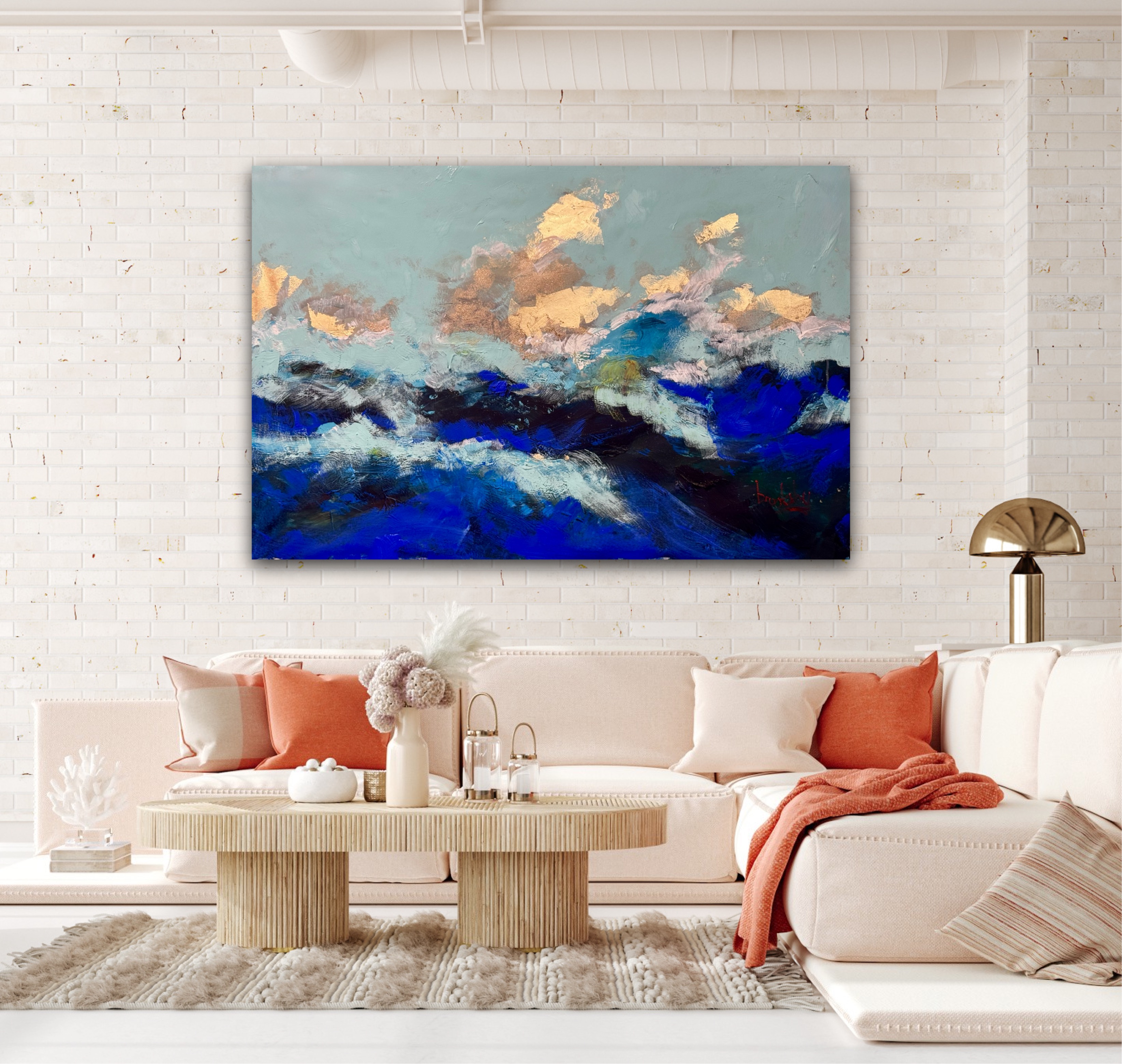 Bidding is open at 1 euro for this XXL gold leaf and acrylic canvas