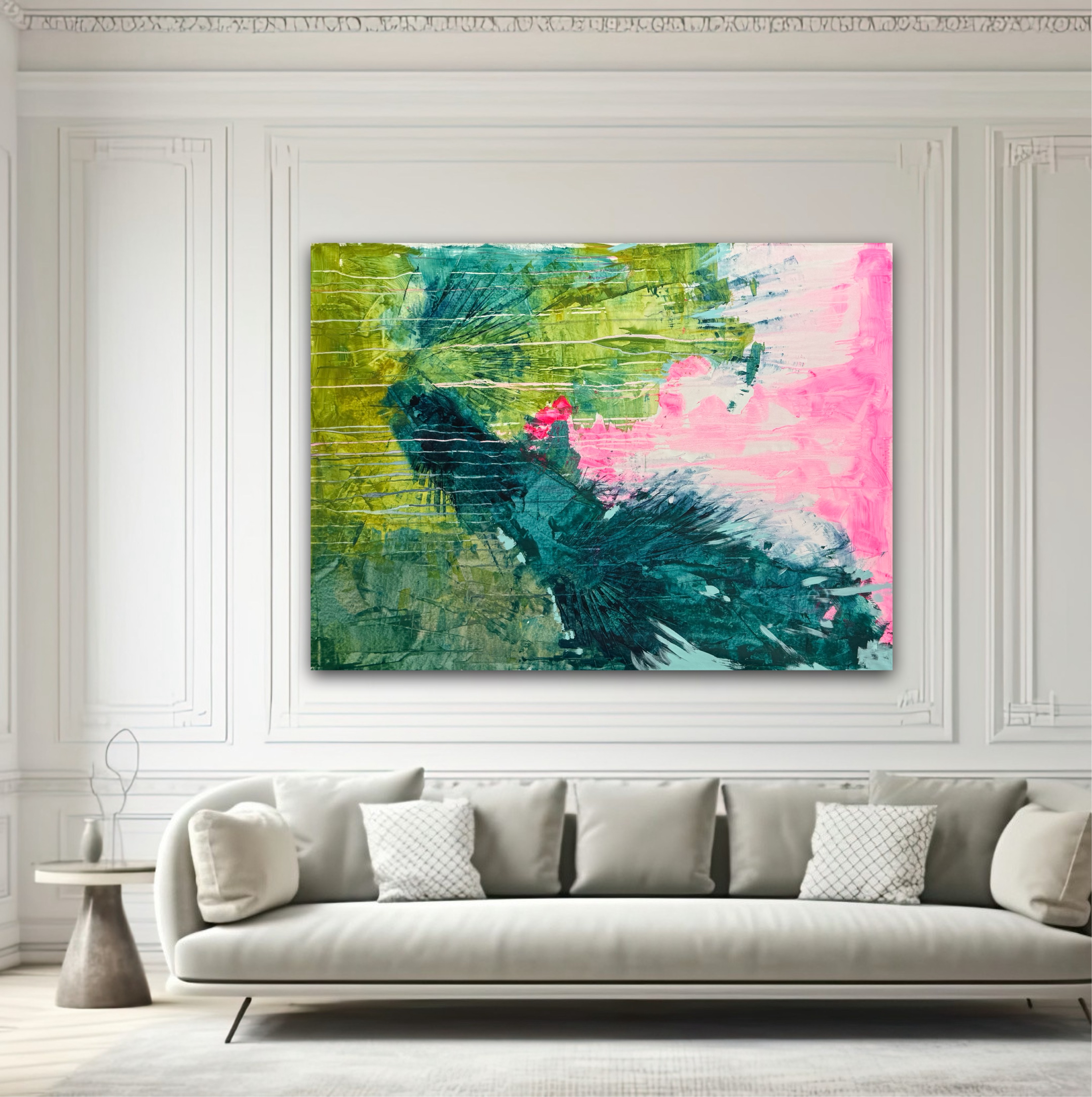 XXL China Town, a flora abstract acrylic painting by Angie Brooksby