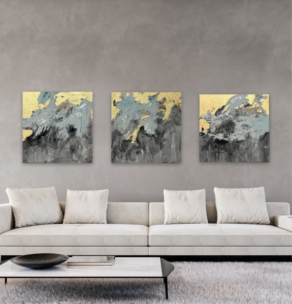 Jasmine Night , 150 x 50 gold leaf and acrylic, sold to a collector in Belgium

